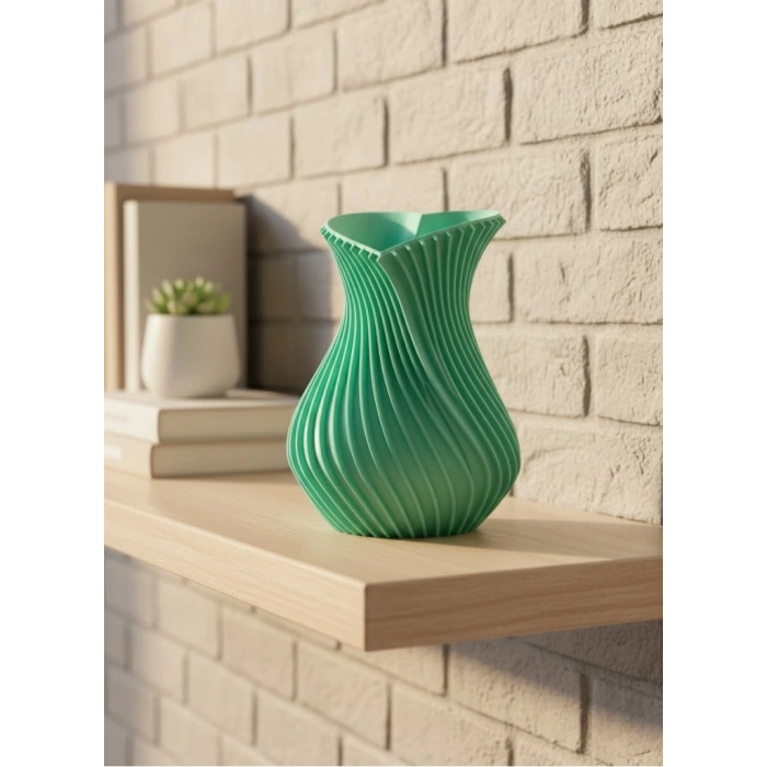 Nevamel® 24 cm Turkuaz Kalp Formlu Büyük Boy Vazo Estetik Dekor Ürünü