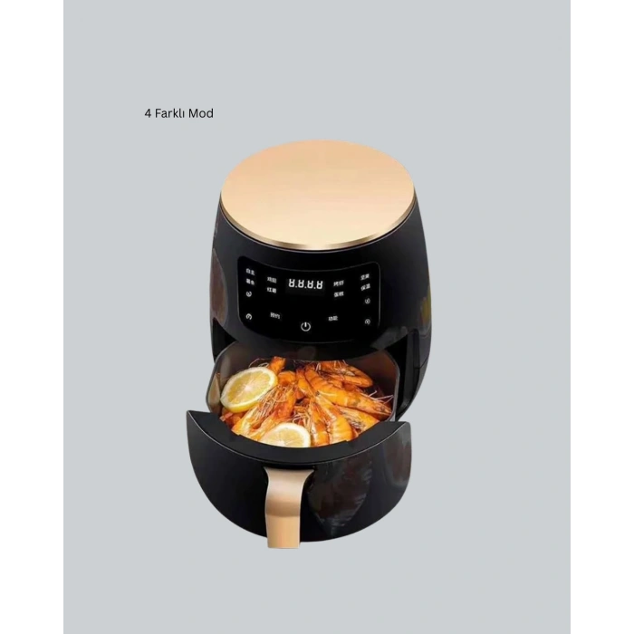 Nevamel® 2400W Güçlü Airfryer 6L Yapışmaz Hazne Bulaşık Makinesi Uyumlu