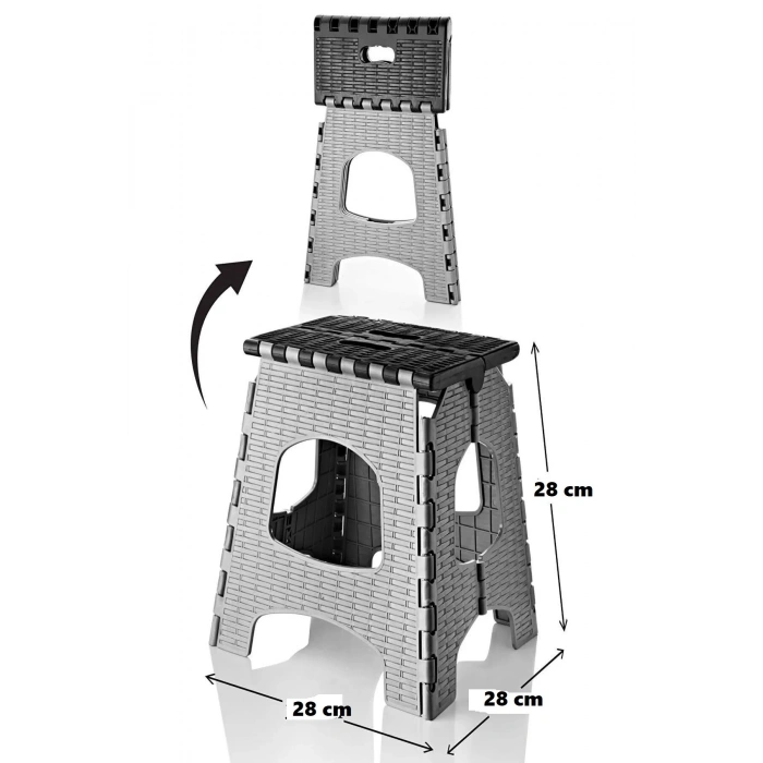 Nevamel® 28 Cm Dayanıklı Katlanabilir Tabure - Kamp Piknik Metrobüs Otobüs Balıkçı Tabure (1431)