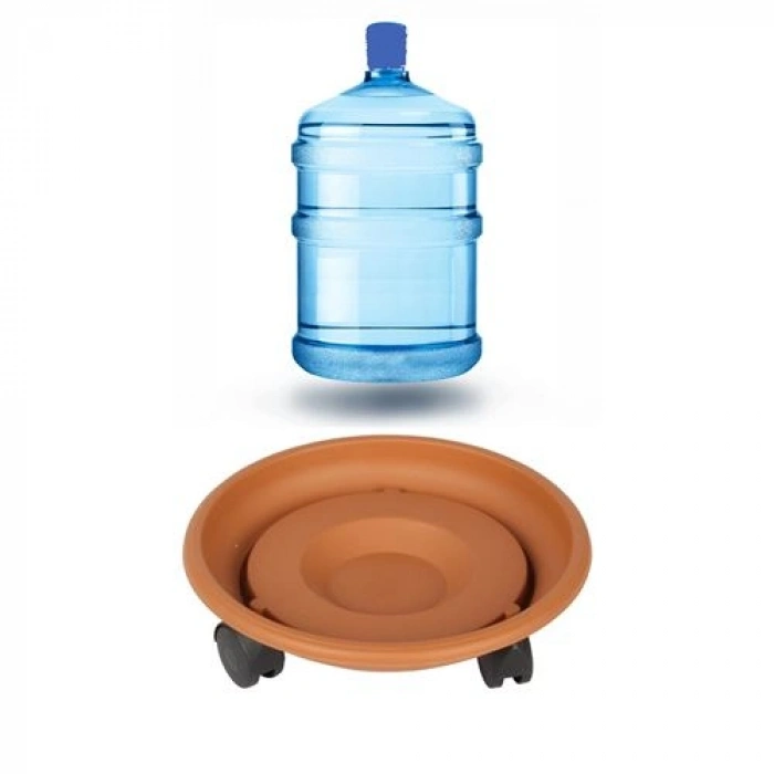 Nevamel® 29 CM Çap Tekerlekli Damacana ve Tüp Altlığı KAHVE