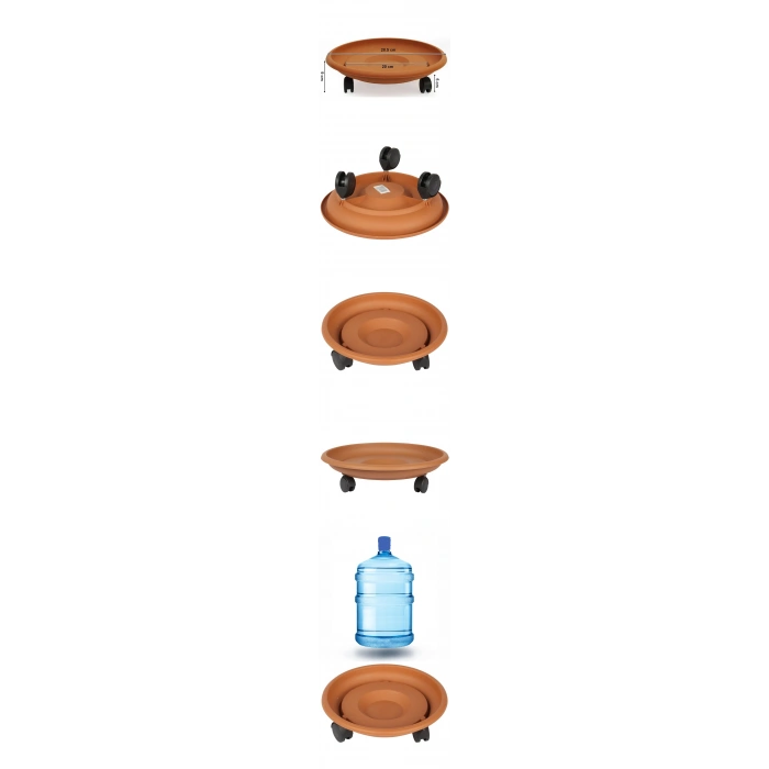 Nevamel® 29 CM Çap Tekerlekli Damacana ve Tüp Altlığı KAHVE