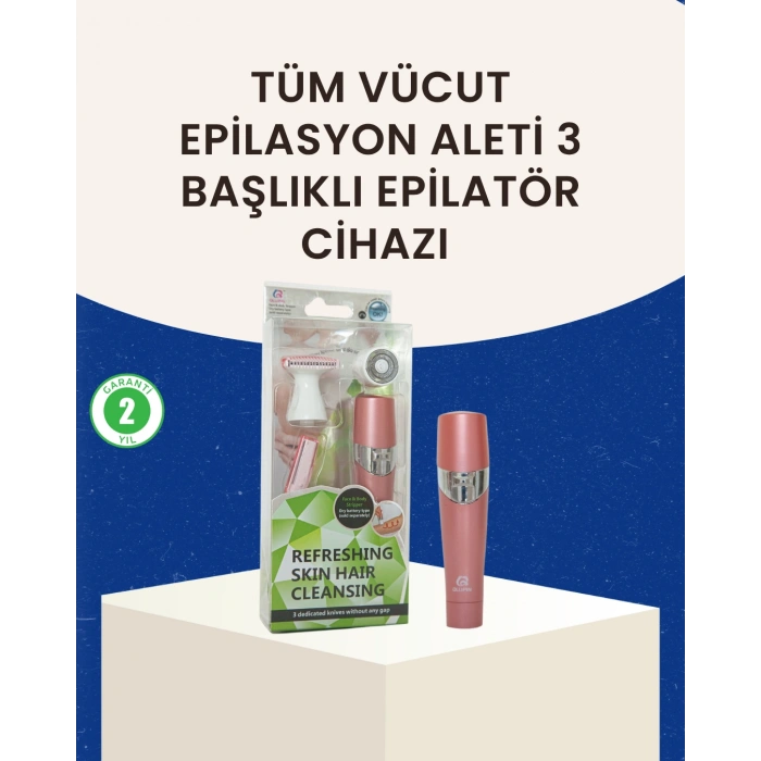 Nevamel® 3 Başlıklı Kadın Yüz ve Vücut Tüy Temizleme Makinesi