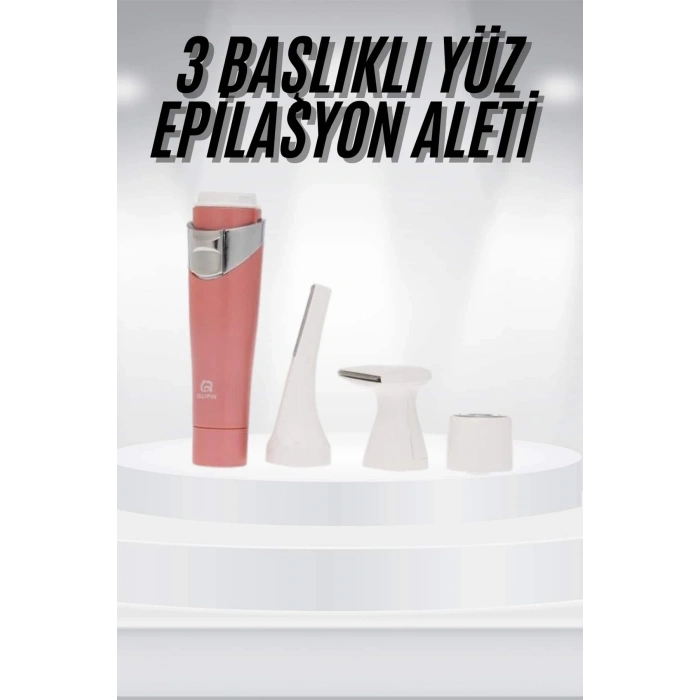 Nevamel® 3 Başlıklı Yüz Kaş Epilasyon Aleti Değiştirilebilir Başlık Hassas Ciltlere Uygun