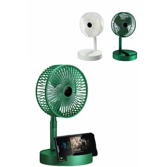 Nevamel 3 Kademe Hız Ayarlı Vantilatör Telefon Standlı Şarjlı Katlanabilir Soğutucu Pervane