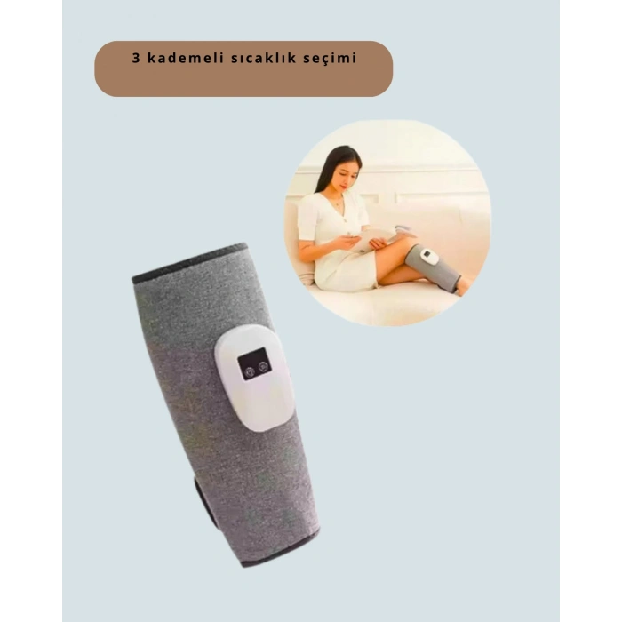 Nevamel® 3 Kademeli Hava Basınçlı Isıtmalı Baldır Masaj Aleti – Titreşimli ve Kablosuz Kullanım