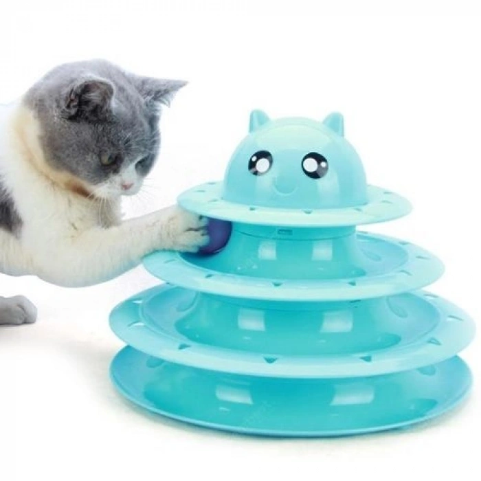 Nevamel  3 Katlı Kedi Oyuncağı Turntable Cat Toy