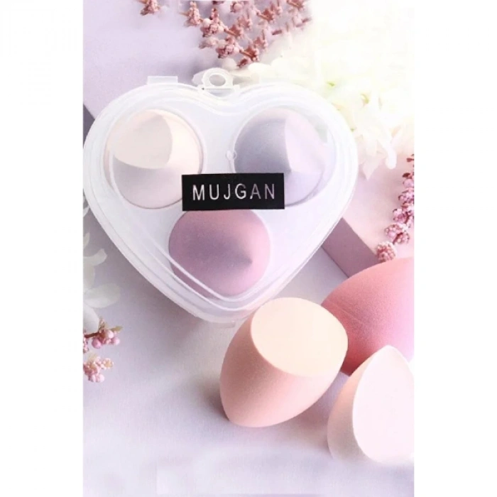 Nevamel® 3lü Makyaj Süngeri Seti Kalpli Kutu