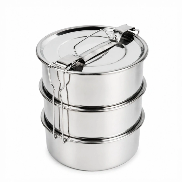 Nevamel® 3lü Metal Sefer Tası - Paslanmaz Çelik - 16 cm