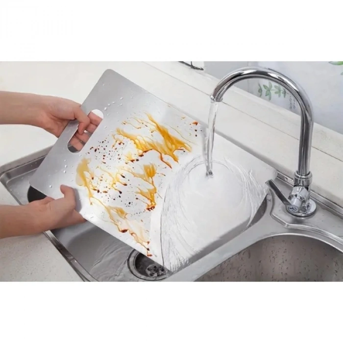 Nevamel 3lü Paslanmaz Çelik Kesme Tahtası Seti