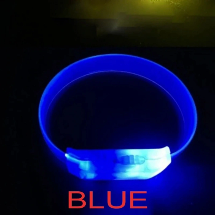 Nevamel 3 Modlu Pilli LED Işıklı Esnek Parti Bilekliği Mavi
