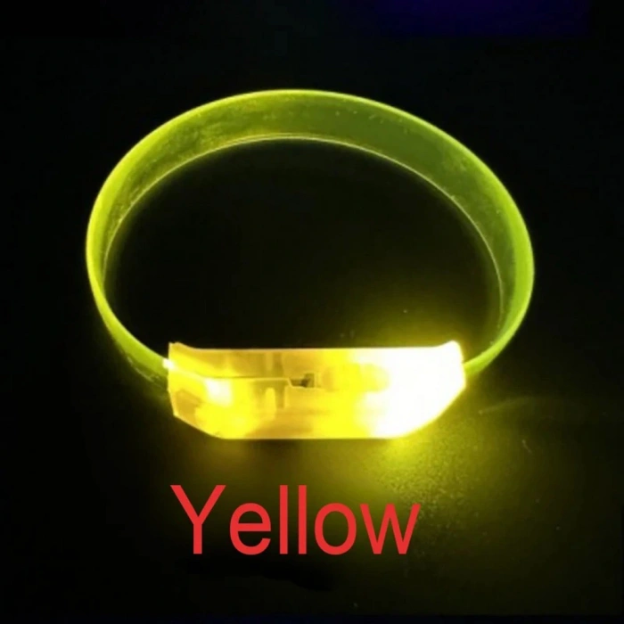 Nevamel 3 Modlu Pilli LED Işıklı Esnek Parti Bilekliği Sarı