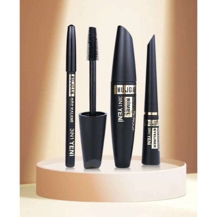 Nevamel® 3ü 1 Arada Göz Makyajı Seti - Eyeliner, Maskara, Kalem