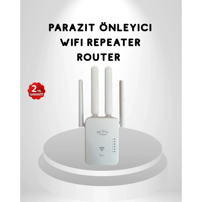 Nevamel® 300Mbps WiFi Menzil Genişletici 4 Antenli WPA3 Güvenlikli Priz Tipi Repeater