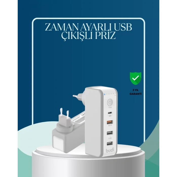 Nevamel® 30W Type C Şarj Cihazı Zamanlayıcılı Çok Portlu Tasarım