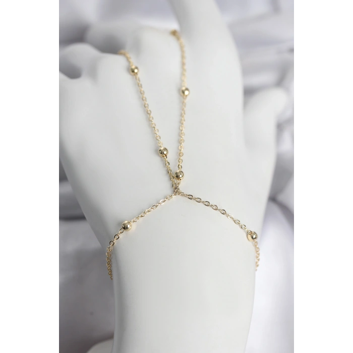 Nevamel® 316L Çelik Gold Renk Top Zincirli Kadın Şahmeran 5886