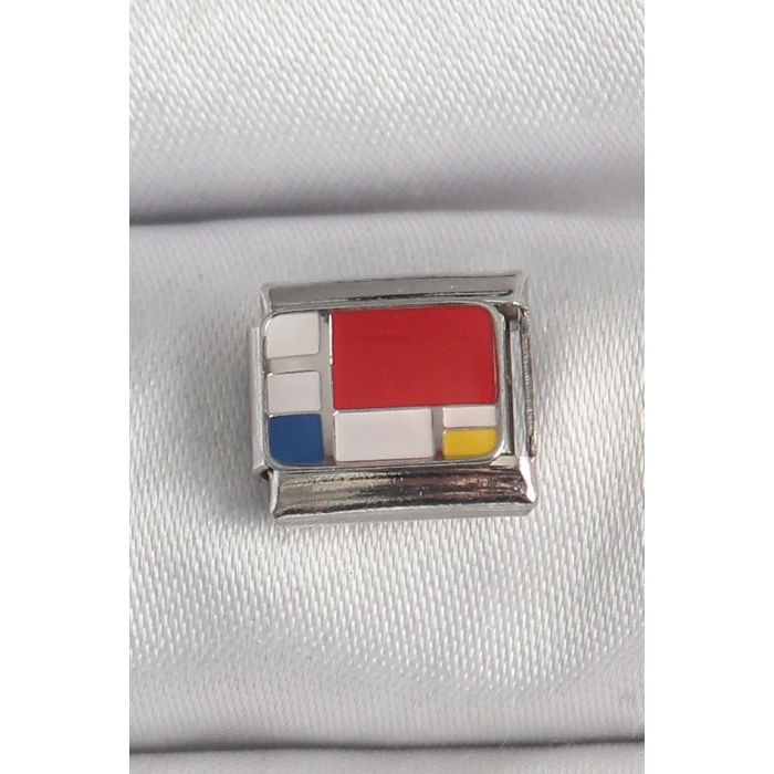 Nevamel® 316L Çelik Gümüş Renk Karışık Renk Portre Model Nomination Charm 5886
