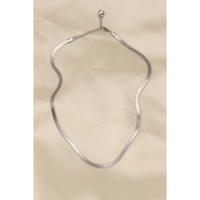 Nevamel® 316L Çelik Silver Renk 45 cm İtalyan Zincir Model Kadın Kolye 5886