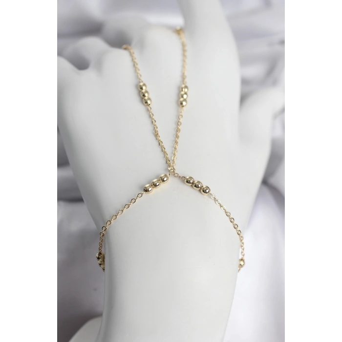 Nevamel® 316L Çelik Top Zincirli Gold Renk Kadın Şahmeran 5886