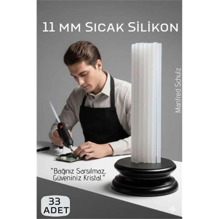 Nevamel® 33lü Set: 11mm Kalın Ultra-Şeffaf Profesyonel Sıcak Silikon – Kristal Berraklığında Güçlü Yapışkan