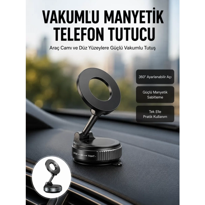 Nevamel® 360 Derece Ayarlanabilir Manyetik Araç Telefon Standı Yeni Nesil