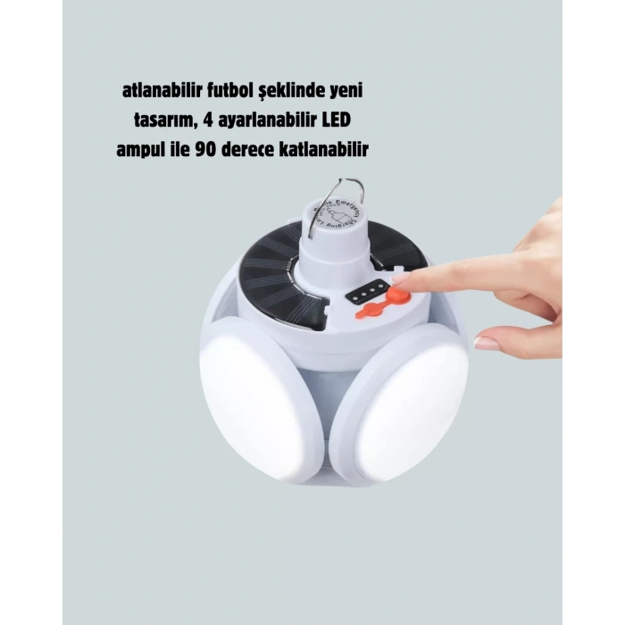 Nevamel® 360 Derece Katlanabilir Solar LED Aydınlatma Çadır Lambası
