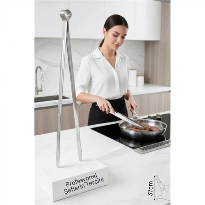 Nevamel® 37 cm XXL Izgara Maşası – Paslanmaz Çelik Profesyonel Mutfak ve Barbekü Kullanımı