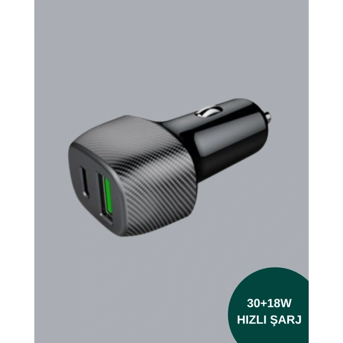 Nevamel 38W Çift Çıkışlı Araç Şarj Cihazı – Type-C ve USB PD Destekli