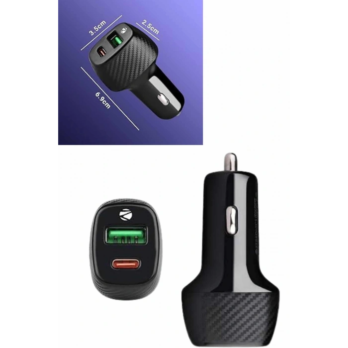 Nevamel 38W USB Type-C Girişli Oto Çakmaklık Araç İçi Hızlı Şarj Çakmaklık Şarj Aleti