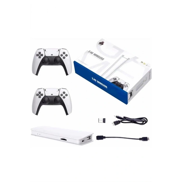 Nevamel® 3D Çift Oyun Kollu 4K HD Ekran Nostaljik 20.000 Oyunlu Beyaz Game Box