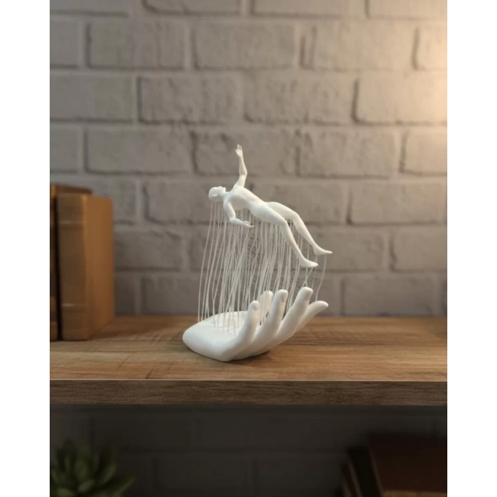 Nevamel® 3D El Formlu İnsan Figürü Beyaz Modern Ev ve Ofis Dekoru