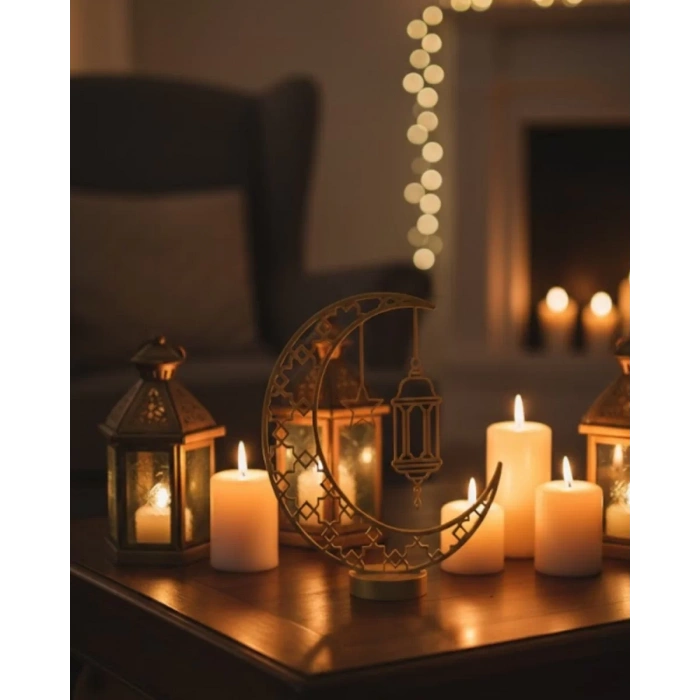 Nevamel® 3D Hilal Cami Biblo 20x20 cm Özel Tasarım Özel Baskı Ürün