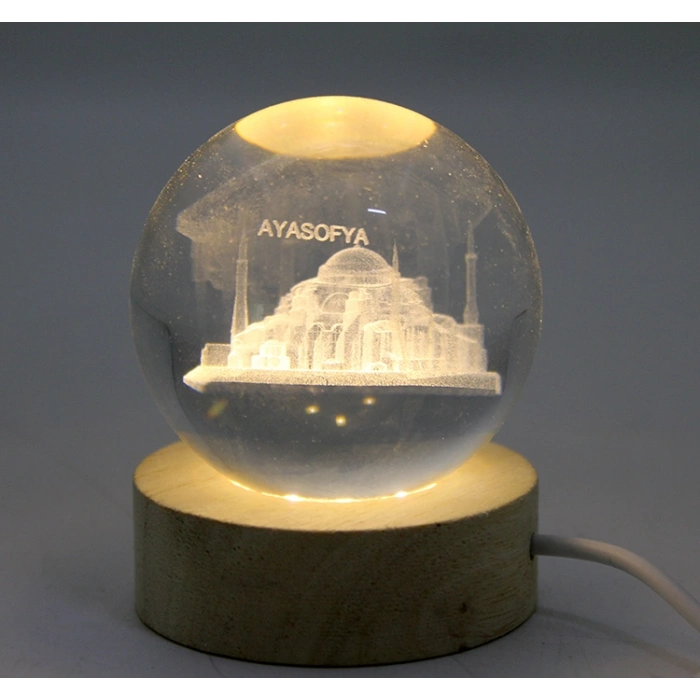 Nevamel 3D İstanbul Temalı Kristal Cam Küre Led Lamba Model 2