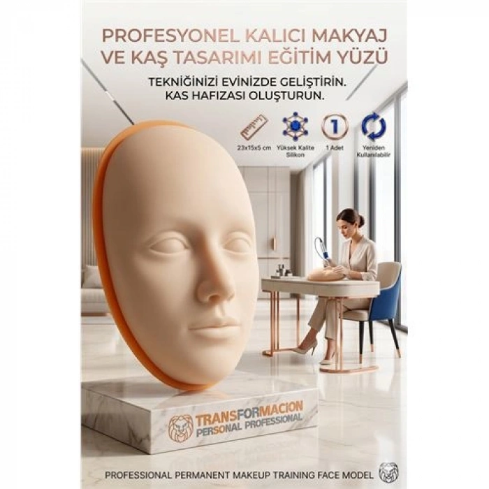 Nevamel® 3D Kalıcı Makyaj Pratik Yüzü Silikon Microblading Kaş Dudak Eğitim Mankeni 723165