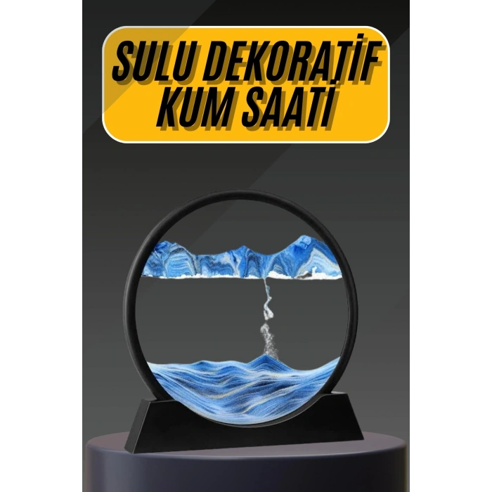 Nevamel 3D Led Işıklı Kum Saati Gece Lambası Hareketli Sulu Kum Saati Dekoratif