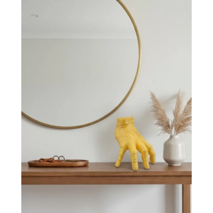 Nevamel® 3D Modern Sarı El Biblo 17x16 cm Ev ve Ofis Dekorasyonu