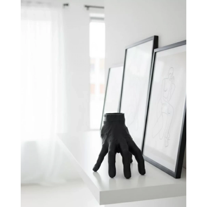 Nevamel® 3D Siyah El Biblo 27x22 cm İddialı Ev Dekorasyonu