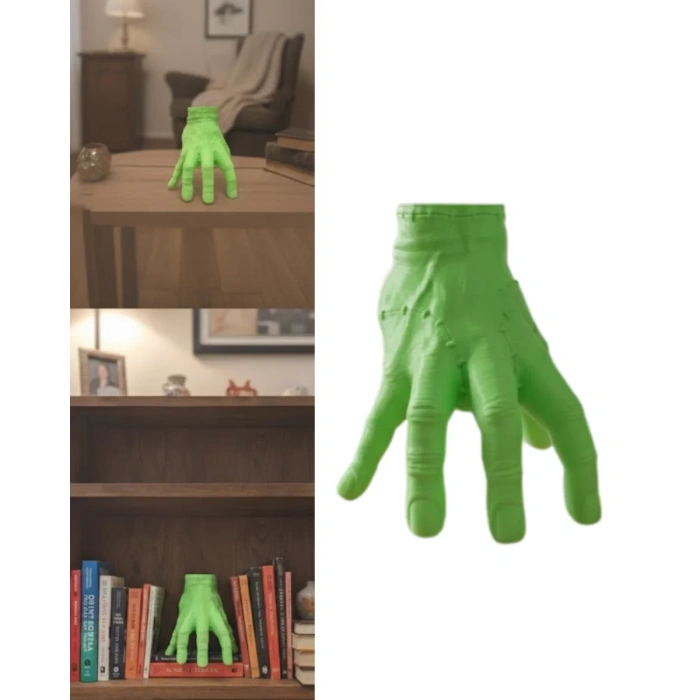 Nevamel® 3D Yeşil El Dekoratif Heykel 27x22 cm Büyük Boy Modern Tasarım