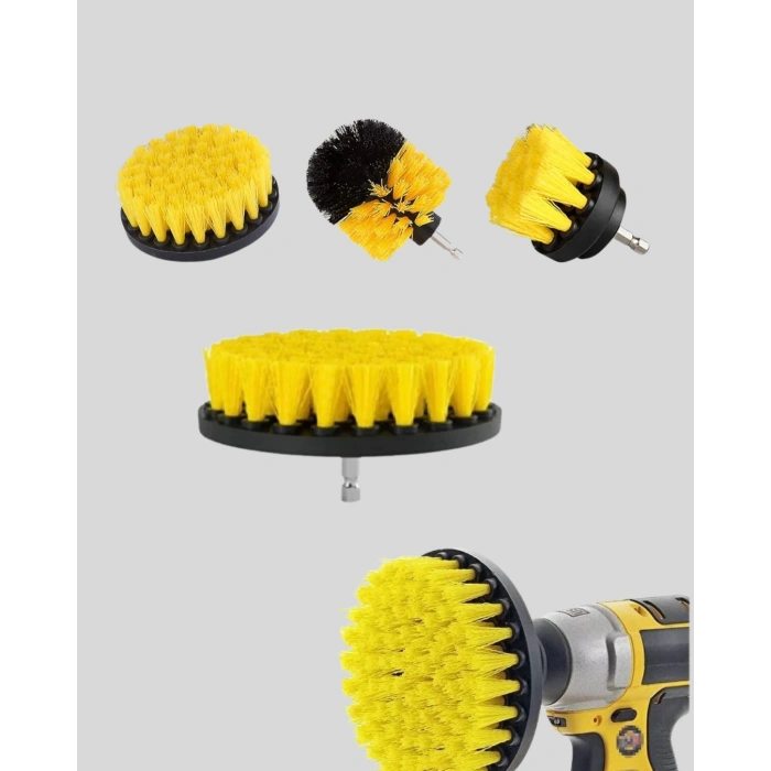 Nevamel® 3’lü Matkap Temizlik Fırçası Seti – Banyo Mutfak ve Araç Jantı İçin Etkili