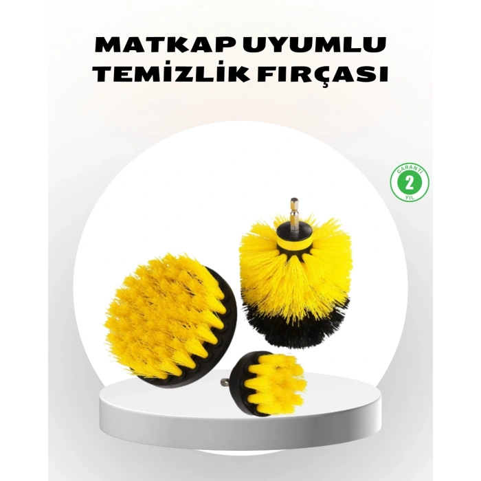 Nevamel® 3’lü Matkap Ucu Fırça Seti – Derinlemesine Temizlik Tüm Yüzeylerle Uyumlu