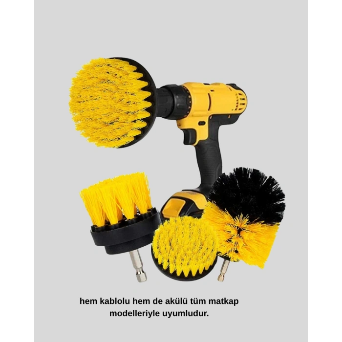 Nevamel® 3’lü Matkap Ucu Fırça Seti – Derinlemesine Temizlik Tüm Yüzeylerle Uyumlu