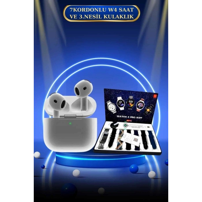 Nevamel 3.Nesil TWS Bluetooth Kulaklık Bluetooth Bağlantılı Akıllı Saat Amoled Ekran Plastik Hasır Kordon