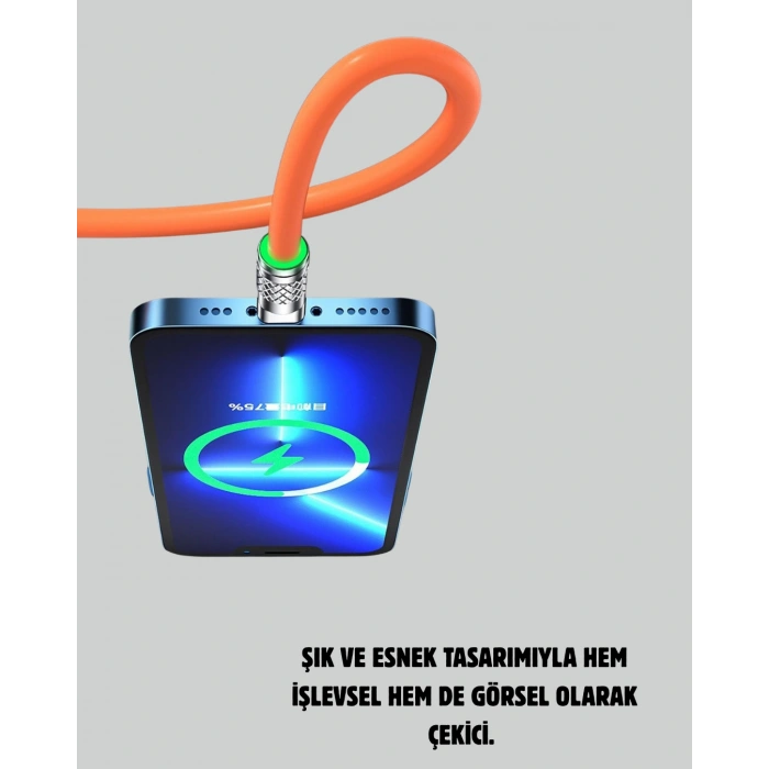 Nevamel 3’ü 1 Arada Kablo – 120W Hızlı Şarj ve Veri Aktarımı Özellikli