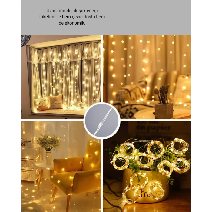 Nevamel® 3x3 Metre Şelale LED Perde Işık İç Dış Mekân Dekorasyonu