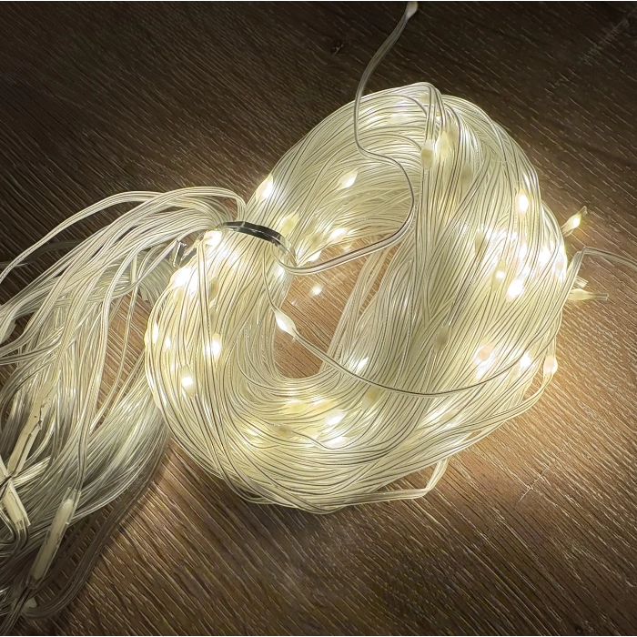 Nevamel® 3x3 Perde 240 LED Sarı Işık - 8 Fonksiyonlu