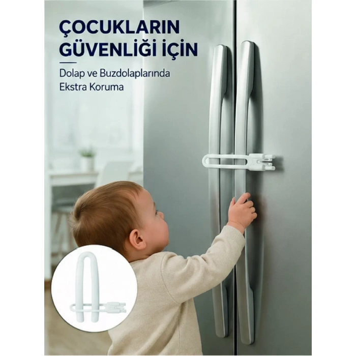 Nevamel® 4 Adet Dolap Kapak Kilidi Ev İçi Güvenlik İçin Pratik Koruma Seti Yeni Nesil