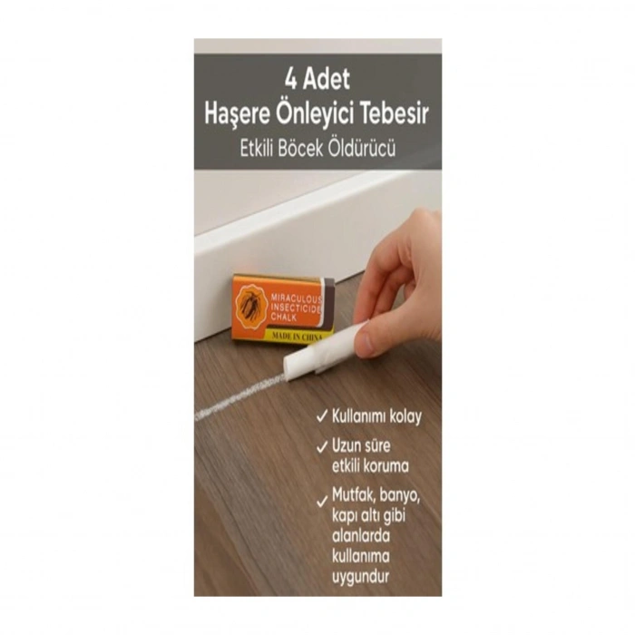 Nevamel® 4 Adet Haşere Tebeşiri Böcek Önleyici Tebeşir Etkili Hamam Böceği Ve Karınca Kovucu (1431)