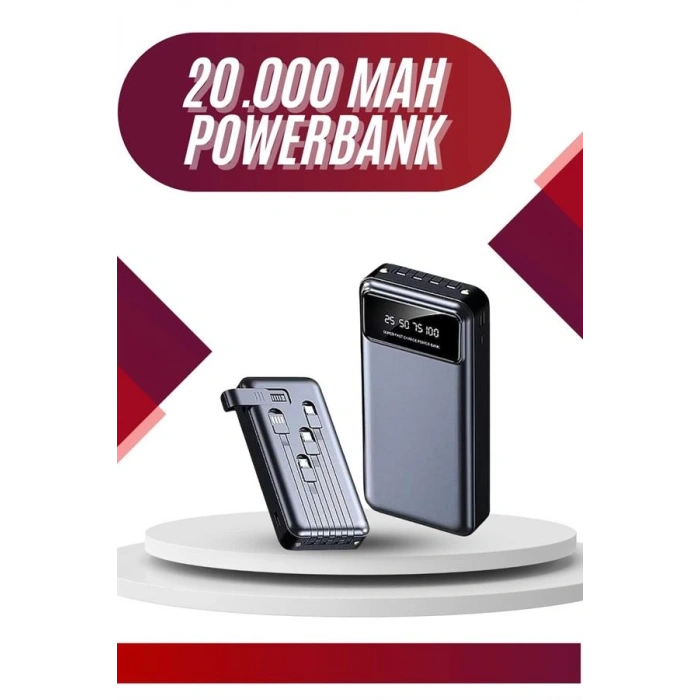 Nevamel 4 Çıkışlı 20.000 Mah Powerbank Uzun Pil Ömürlü Taşınabilir