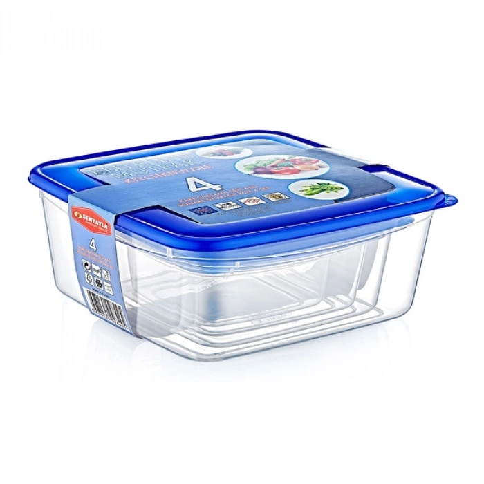 Nevamel 4lü Kare Saklama Kabı Seti