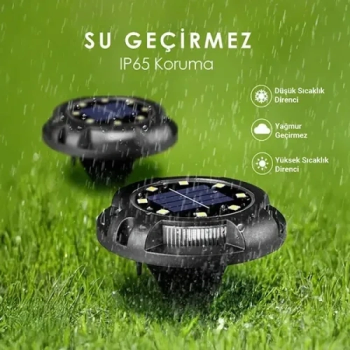 Nevamel 4lü Solar Panelli Kazıklı RGB Zemin LED (Güneş Enerjili)