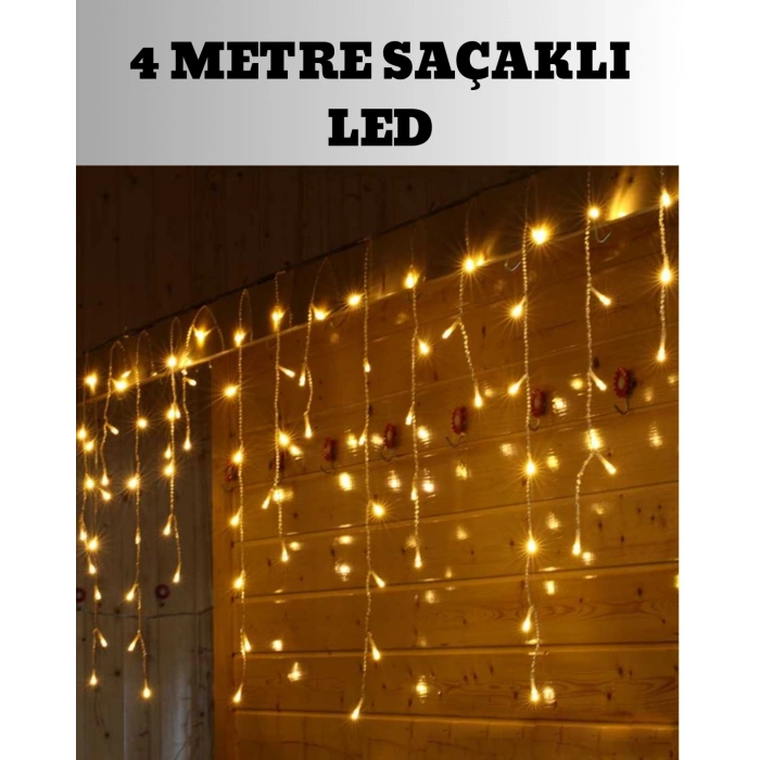 Nevamel® 4 Metre Şelale Led Işık Perdesi Dekoratif